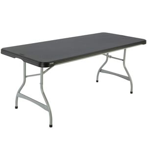 Mesa rectangular patas plegables negro LIFETIME 182 x 76 x 73,5 cm