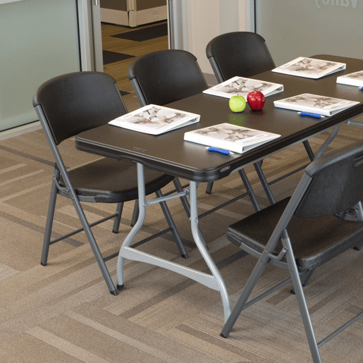 Mesa rectangular patas plegables negro LIFETIME 182 x 76 x 73,5 cm