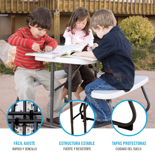 Mesa plegable picnic ultrarresistente infantil LIFETIME 82,5 x 90 x 53,5 cm UV100
