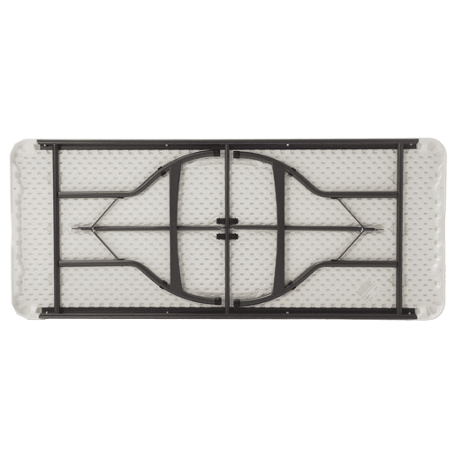 Mesa rectangular patas plegables blanco efecto granito LIFETIME 182 x 76 x 73,5 cm Mesa rectangular patas plegables blanco efecto granito LIFETIME 182 x 76 x 73,5 cm