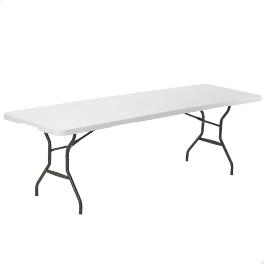Mesa dobrável retangular branca Lifetime 245x76x74 cm