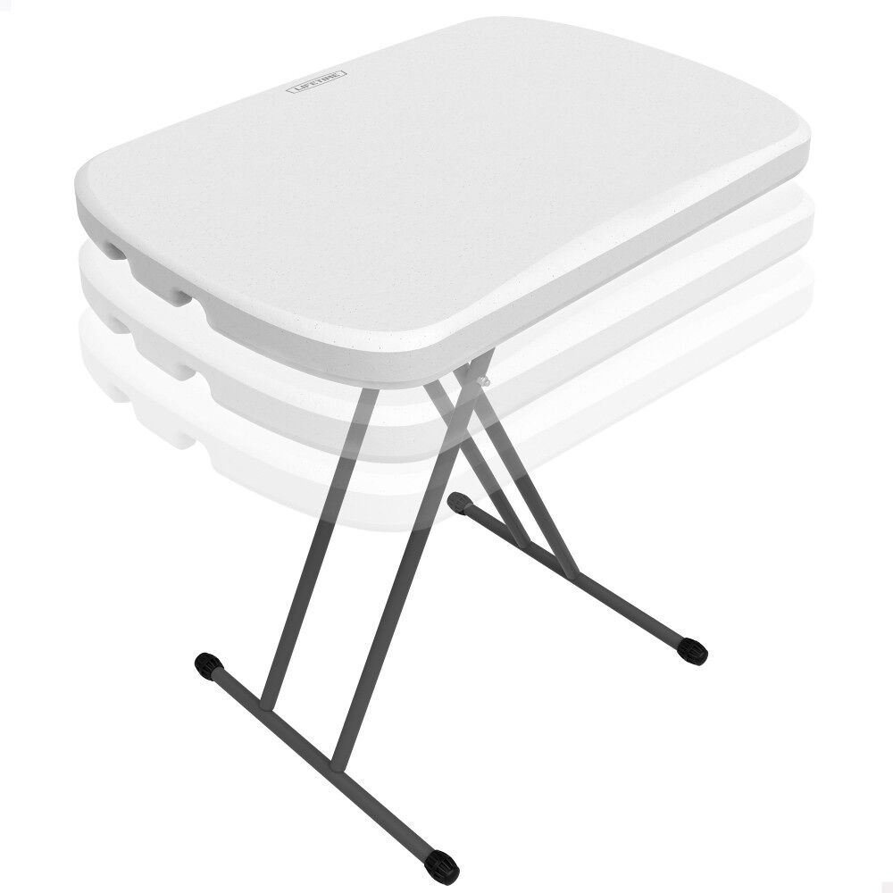 Mesa auxiliar plegable ajustable en altura lifetime 66 x 46 x 61-71 cm