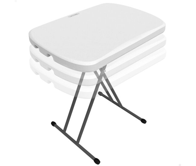 Mesa auxiliar plegable ajustable en altura lifetime 66 x 46 x 61-71 cm
