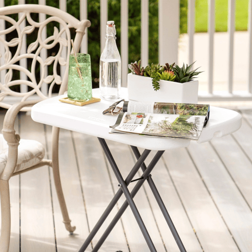 Mesa auxiliar plegable ajustable en altura LIFETIME 66 x 46 x 61-71 cm