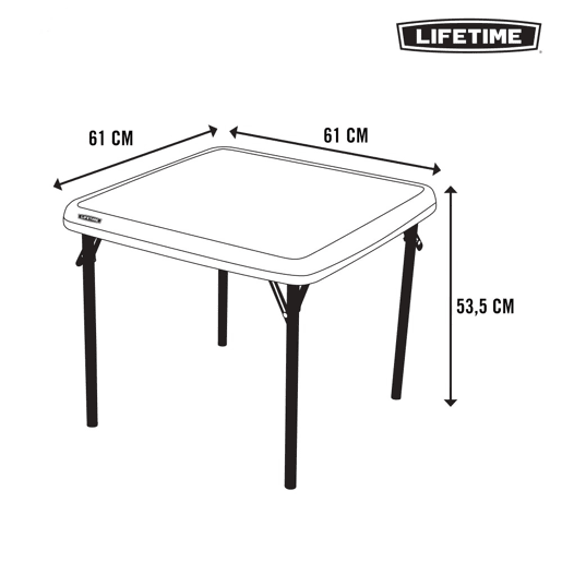 Mesa baja plegable infantil crema LIFETIME 61 x 61 x 53,5 cm