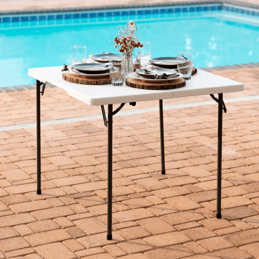 Mesa cuadrada plegable blanco LIFETIME 86x86x73,5 cm Mesa cuadrada plegable blanco LIFETIME 86x86x73,5 cm