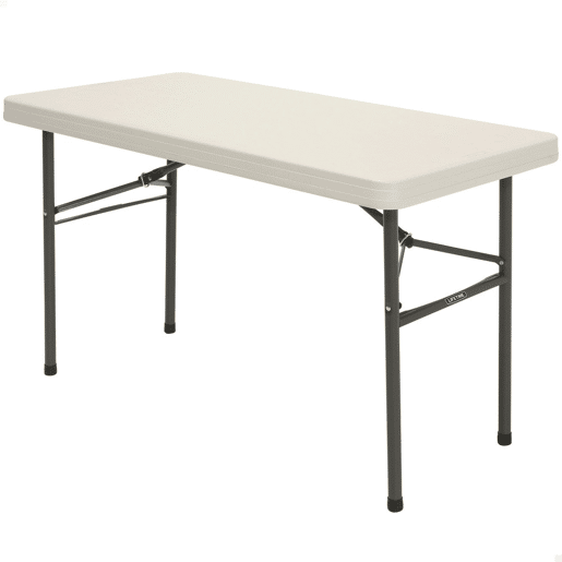 Mesa pés dobráveis retangular creme Lifetime 122x61x74 cm