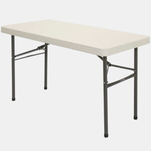 Mesa pés dobráveis retangular creme Lifetime 122x61x74 cm