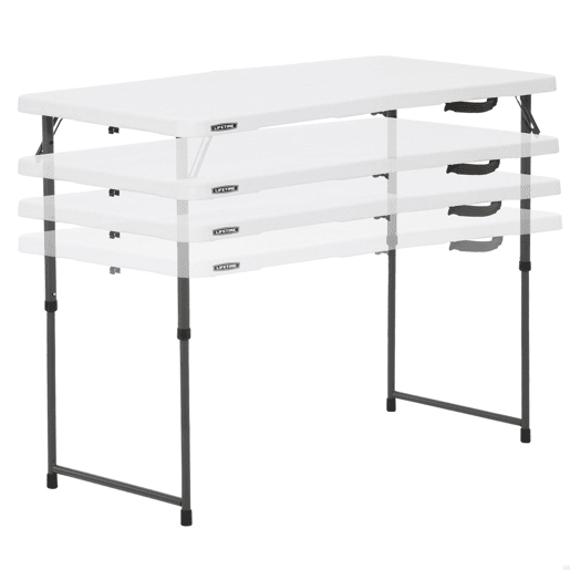 Mesa plegable ajustable en altura blanco LIFETIME 122 x 61 x 56-91 cm Mesa plegable ajustable en altura blanco LIFETIME 122 x 61 x 56-91 cm