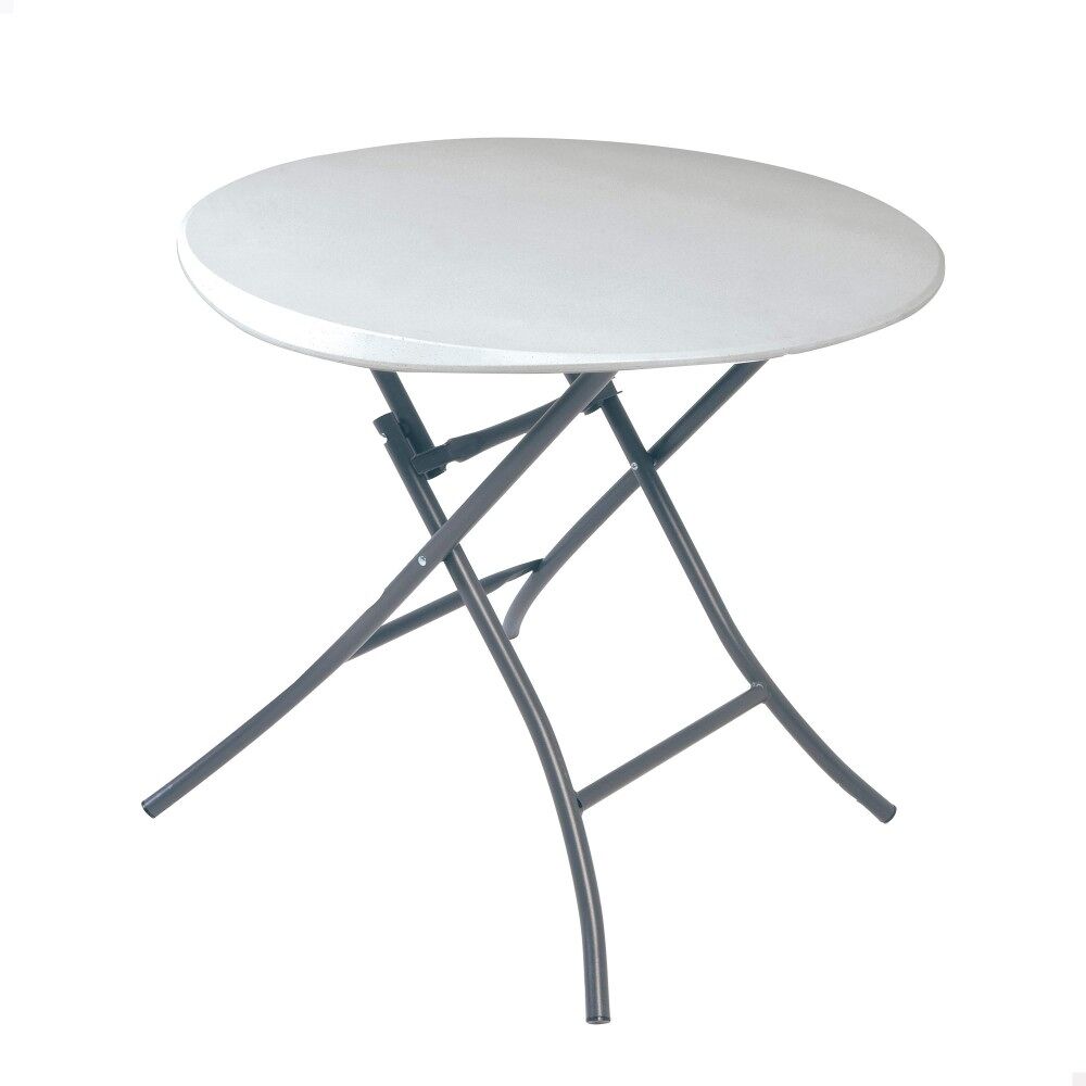 Mesa auxiliar plegable redonda blanco lifetime ø84 x 74 cm