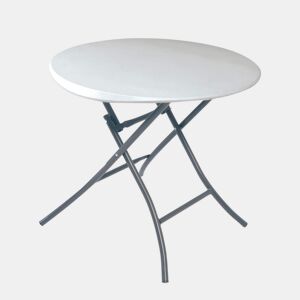 Mesa auxiliar plegable redonda blanco LIFETIME Ø84 x 74 cm