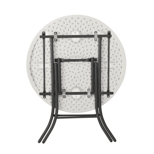 Mesa auxiliar plegable redonda blanco LIFETIME Ø84 x 74 cm