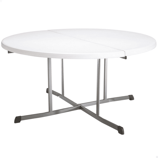Mesa dobrável branca redonda Lifetime Ø152x75,5 cm