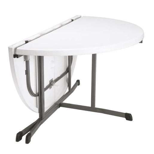 Mesa dobrável branca redonda Lifetime Ø152x75,5 cm