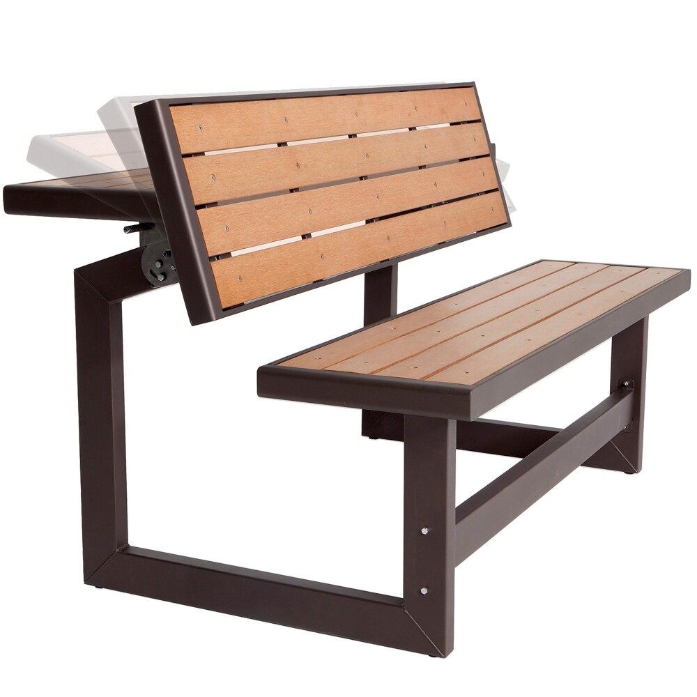 Banco convertible en mesa color madera lifetime