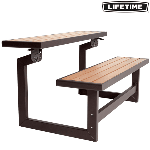 Banco convertible en mesa color madera LIFETIME