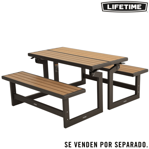 Banco convertible en mesa color madera LIFETIME