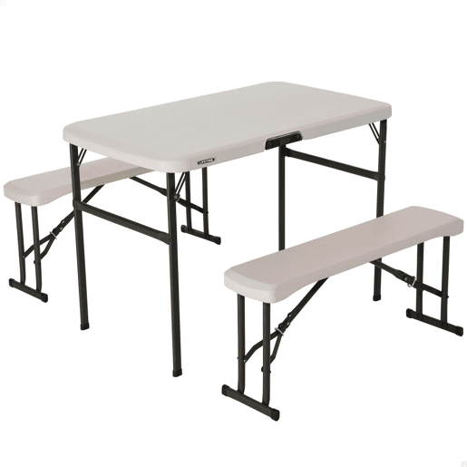 Conjunto plegable mesa y 2 bancos utrarresistente LIFETIME 106x61x74 cm UV100