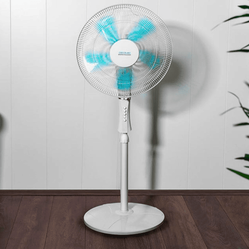 Cecotec Ventoinha de pé de 16u2019u2019 com 50 W e temporizador, 4 velocidades, oscilação, silenciosa, altura ajustável, 5 pás e máxima segurança.