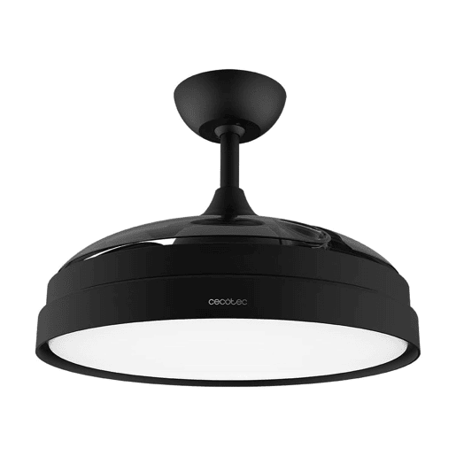 Cecotec Ventoinha de teto com pás retrácteis e acabamento branco, iluminação LED com 3 intensidades e 42 de diâmetro. Temporizador 8H, função Inverno-Verão, controlo remoto e 3 pás.