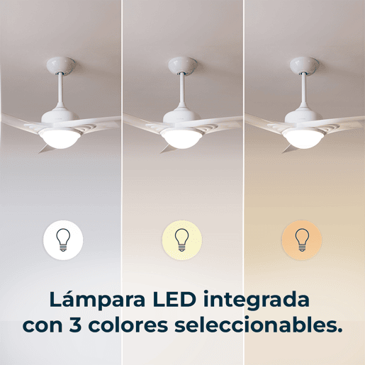 Cecotec Ventoinha de teto de 52u2019u2019 com 3 pás, 60 W, candeeiro LED e função verãoinverno. Cecotec Ventoinha de teto de 52u2019u2019 com 3 pás, 60 W, candeeiro LED e função verãoinverno.