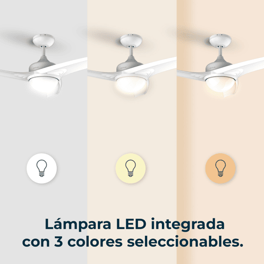 Cecotec Ventoinha de teto de 52u2019u2019 com 3 pás, 60 W, candeeiro LED e função verãoinverno. Cecotec Ventoinha de teto de 52u2019u2019 com 3 pás, 60 W, candeeiro LED e função verãoinverno.