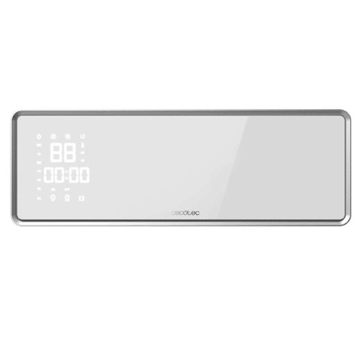 Cecotec Aquecedor de parede cerâmico com 2000 W, ecrã LED, controlo Wi-Fi, controlo remoto, 3 modos, oscilação, programador semanal, proteção IP22 e máxima segurança.