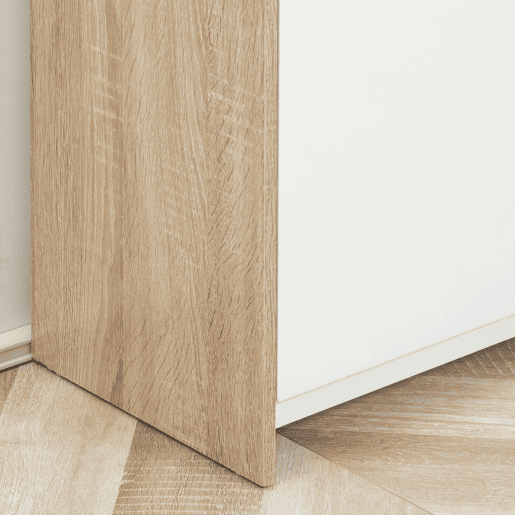 HOMCOM Móvel Auxiliar Casa de Banho com 1 Gaveta e 2 Portas Armário Casa de Banho de Estilo Moderno Anti-Tombo 60x30x90cm Branco e Madeira
