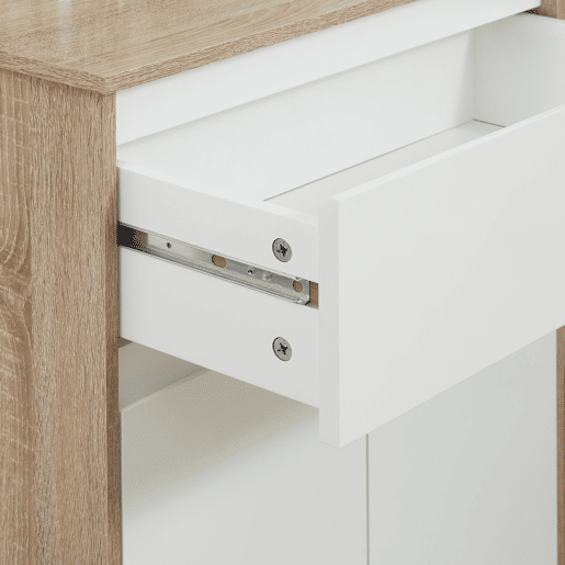 HOMCOM Móvel Auxiliar Casa de Banho com 1 Gaveta e 2 Portas Armário Casa de Banho de Estilo Moderno Anti-Tombo 60x30x90cm Branco e Madeira