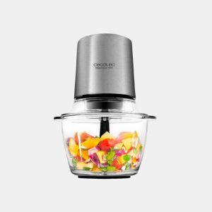 Cecotec Picadora de carne e verduras elétrica compata com corpo de aço e lâminas com revestimento de titânio.
