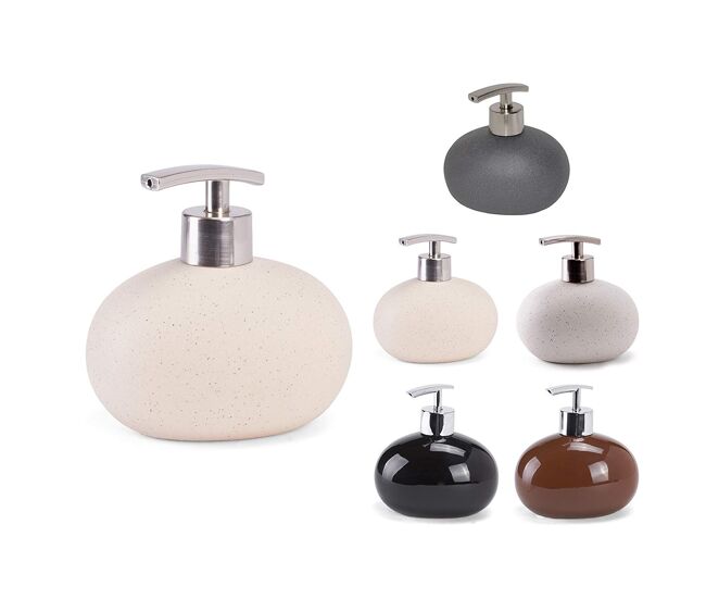 Distribuidor de jabon ceramica beige piedra "manali"