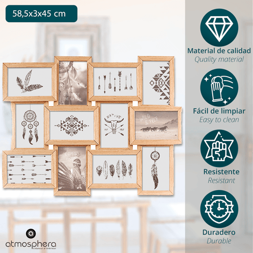 Quadro para 12 imagens naturais