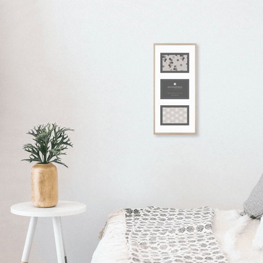 Estrutura de parede decorativa para 3 fotos