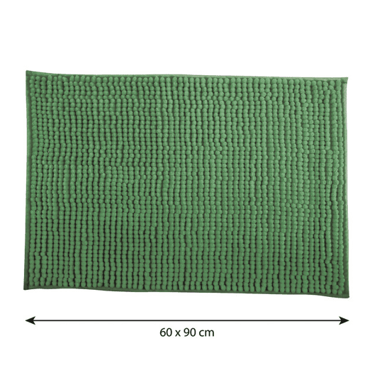 Carpete do banheiro ORUGA de poliéster em cor verde 40 x 60 cm