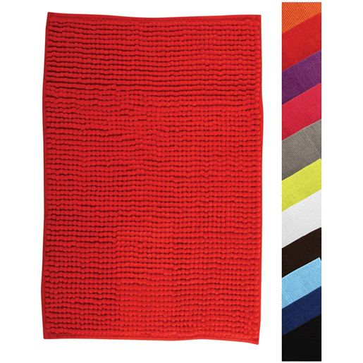 MSV Chenille tapete de banheiro em vermelho 60 x 90 cm