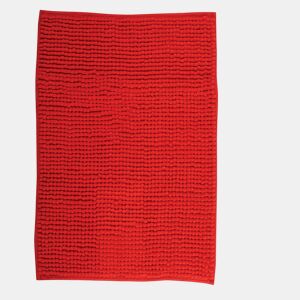 MSV Chenille tapete de banheiro em vermelho 60 x 90 cm