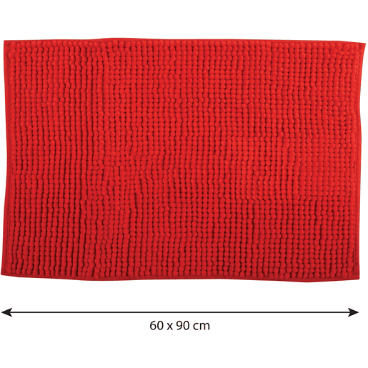 MSV Chenille tapete de banheiro em vermelho 60 x 90 cm