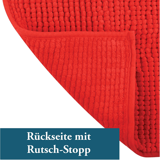 MSV Chenille tapete de banheiro em vermelho 60 x 90 cm