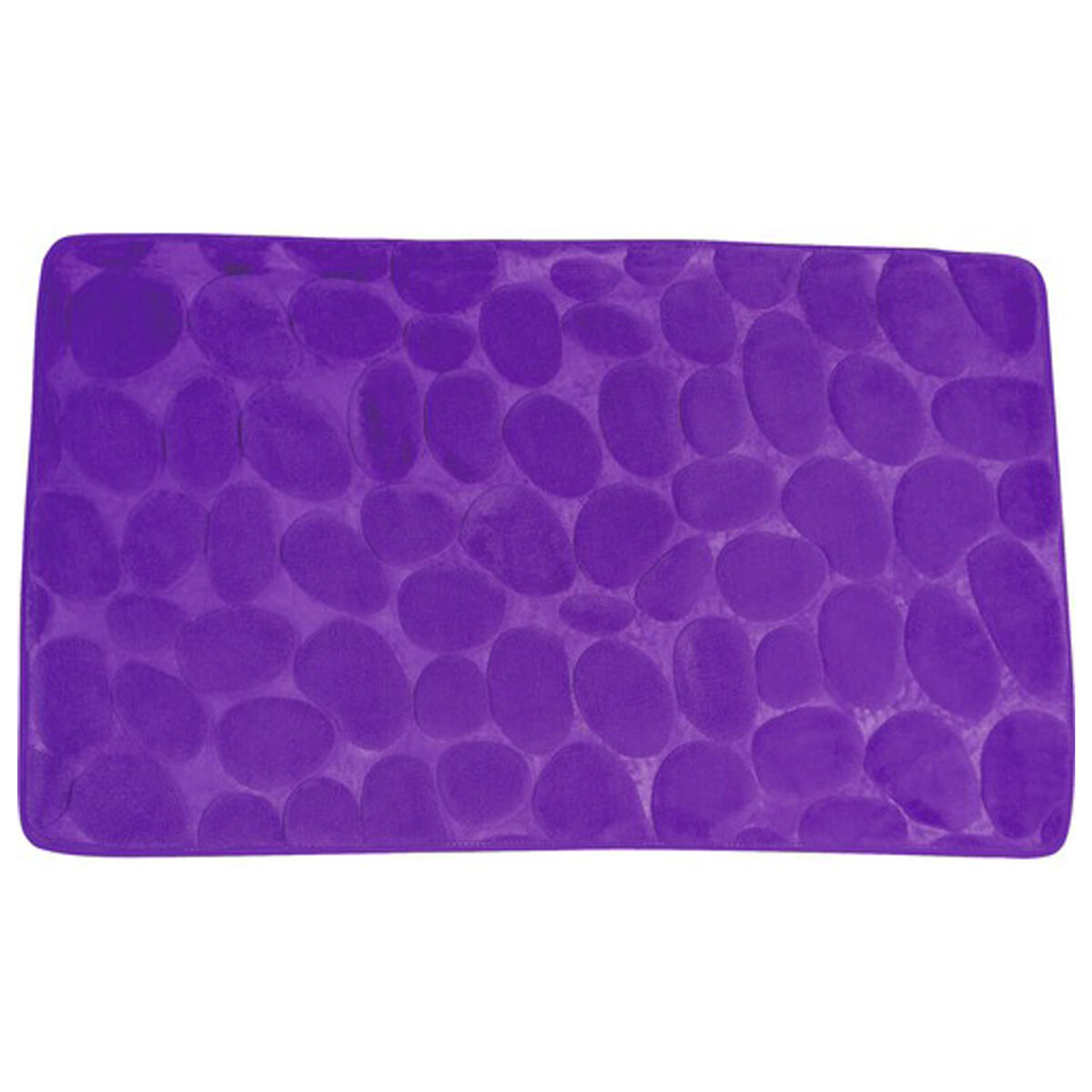 Alfombra de baño msv de espuma con efecto piedras en color violeta 50 x 80 cm