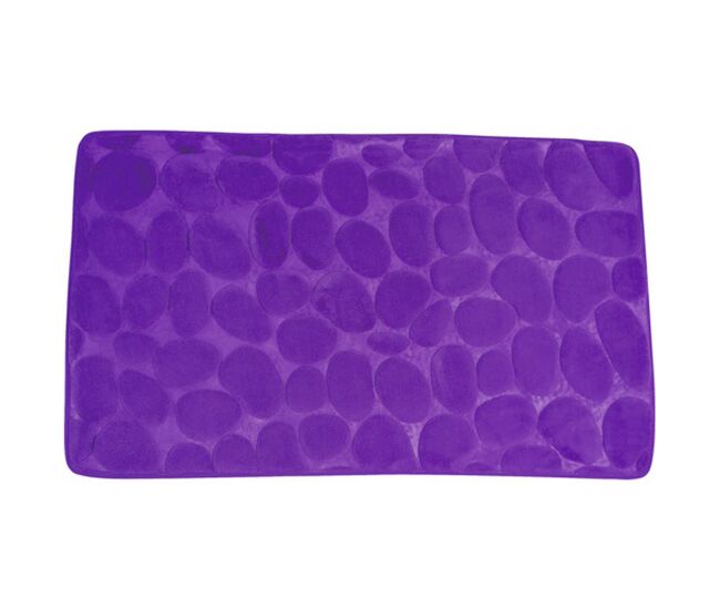 Alfombra de baño msv de espuma con efecto piedras en color violeta 50 x 80 cm