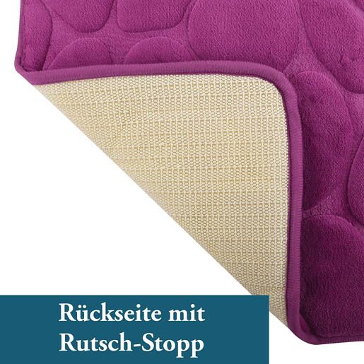 Carpete de banheiro de espuma MSV com Efeito Violet Stones 50 x 80 cm