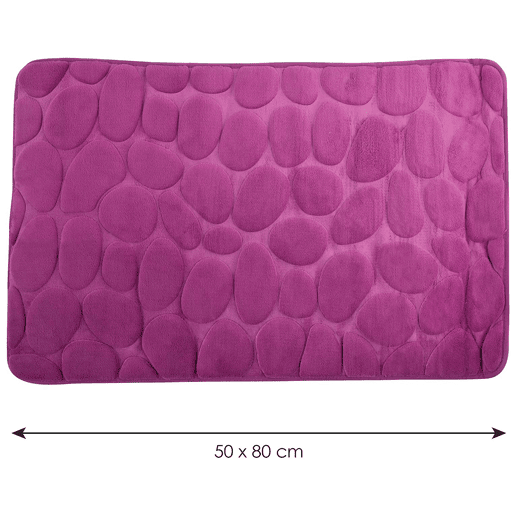 Carpete de banheiro de espuma MSV com Efeito Violet Stones 50 x 80 cm