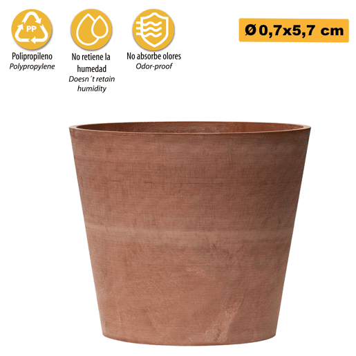 Pot do tipo de cone truncado Ø 07 cm Terracota