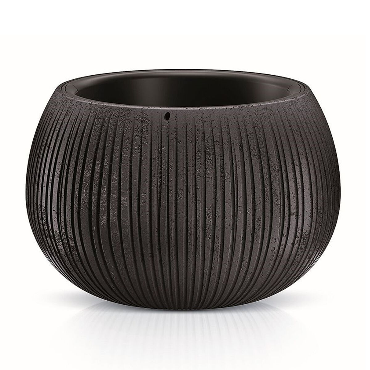 Prosperplast beton bowl de plástico con depósito en color cemento negro, 21,8 (alto) x 37 (ancho) x 37 (profundo) cms