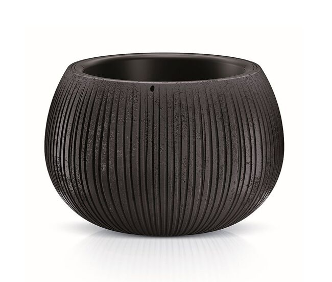Prosperplast beton bowl de plástico con depósito en color cemento negro, 21,8 (alto) x 37 (ancho) x 37 (profundo) cms