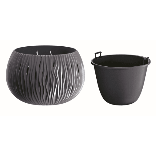 Prosperplast Bowl Plástico arenoso com tanque em antracite, 13,6 (alto) x 18 (largura) x 18 (profundo) cms