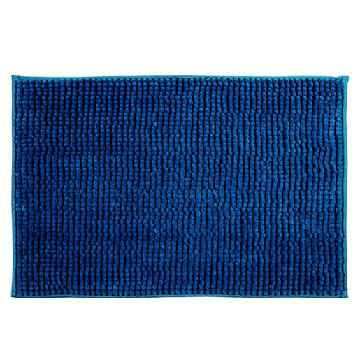 MSV Banheiro Carpet Chenille Microfiber Non -Slip em azul escuro 60 x 90 cm