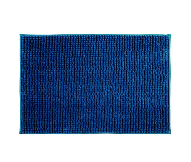 Alfombra de baño msv "chenille" antideslizante de microfibra en color azul oscuro 60 x 90 cm