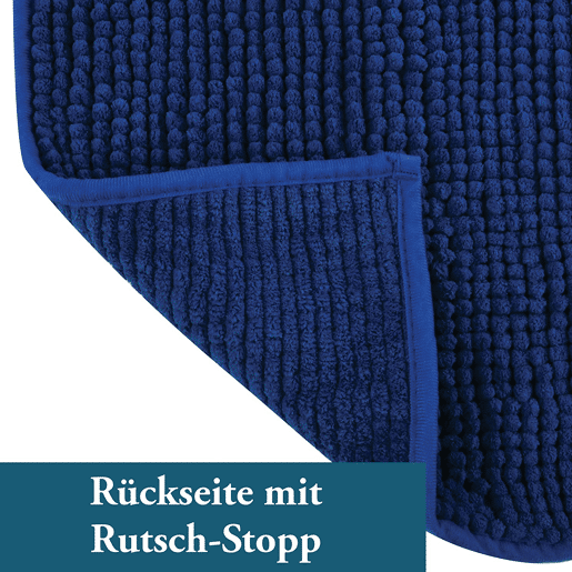 MSV Banheiro Carpet Chenille Microfiber Non -Slip em azul escuro 60 x 90 cm