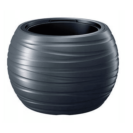 Potão redonda com depósito 36L Limpo de plástico na cor antracite 43,6 (comprimento) x 43,6 (largura) x 29,9 (altura) cm